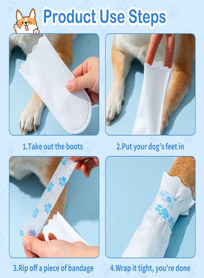 TecoKart® 20Pcs Dog Shoes, Non-Woven Breathable Dog Boots with Self-Adhesive Bandage, Durable Shoes for Dogs for Outdoor & Indoor Walking, M (for 15-35KG Dogs) - Image 5